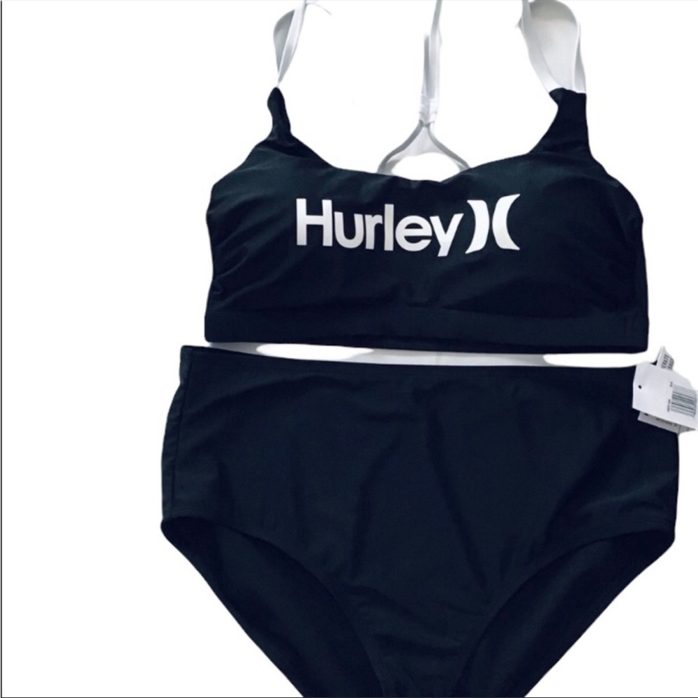 Hurley NWT Black and white two piece plus size swimsuit bathing suit Size 1X - Picture 10 of 14